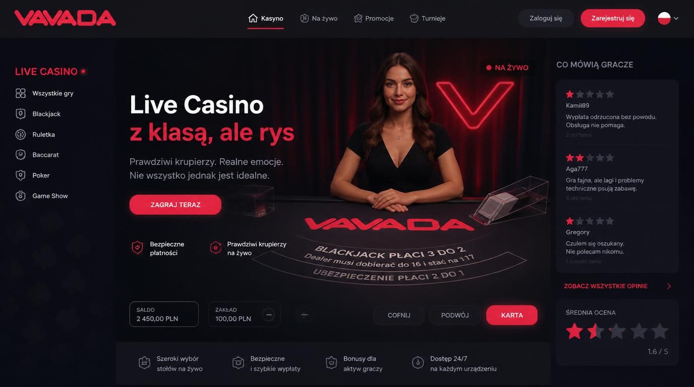 Ładne Live Casino z pewnymi niedoskonałościami